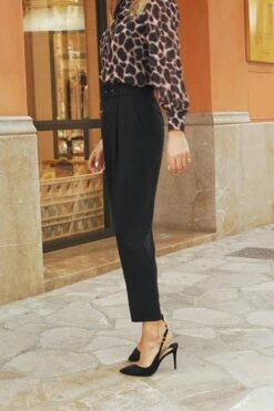 Black High Waist Belted Tapered Trousers 15 Black High Waist Belted Tapered Trousers -SOSANDAR Sales 06f5dafdb47c8ea445138987b04142db287134c9 1