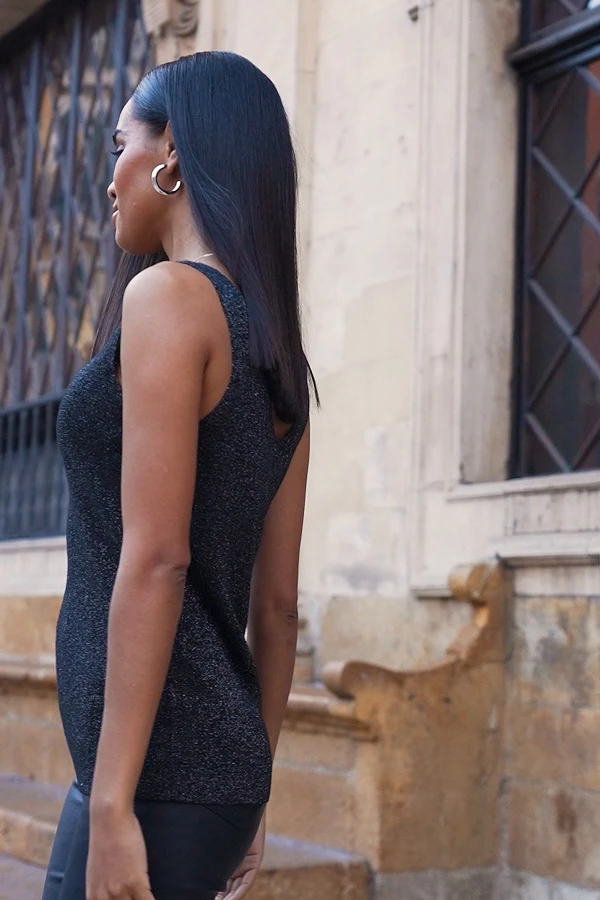 Pewter Metallic Super Sparkly Vest Top 10 Pewter Metallic Super Sparkly Vest Top - Image 8