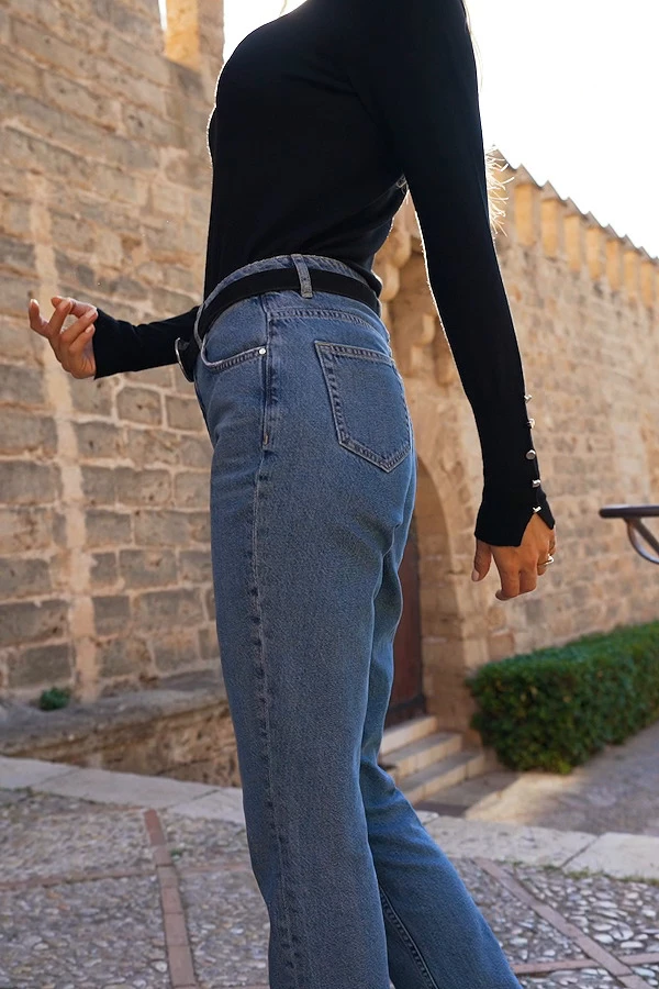 Mid Blue Straight Leg Jeans 9 Mid Blue Straight Leg Jeans - Image 7