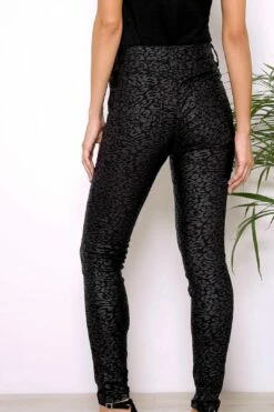 Black Textured Leopard Print Coated Skinny Jeans -SOSANDAR Sales 3b5fece3ce2a7302e572eebb8bc8b4be04c9aeee