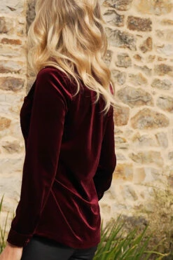 Burgundy Luxe Velvet Shirt 13 Burgundy Luxe Velvet Shirt -SOSANDAR Sales 3c8d8e93aac327291765faaa009db7c5b7345f33