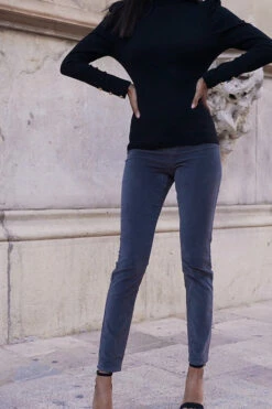 Grey Velvet Skinny Jeans -SOSANDAR Sales 5026fff42156c5dd6497bd4b68d26f887dad0abe