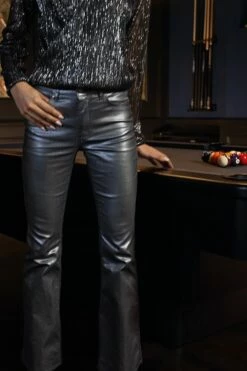 Pewter Metallic Premium Kick Flare Jeans -SOSANDAR Sales 6274b3fc2f97439e0b42a70a187793d4f529fca1 1