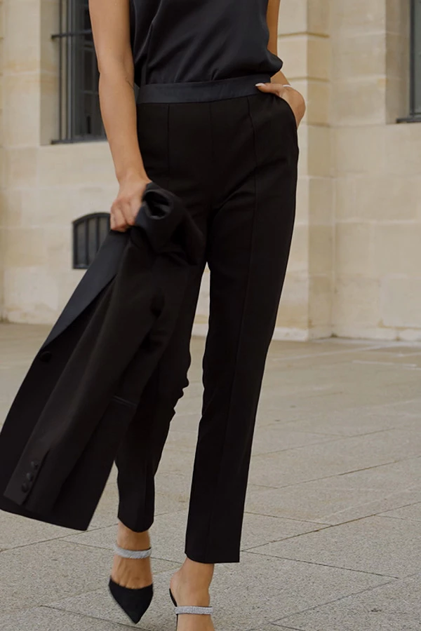 Black Satin Waistband Tuxedo Trousers 11 Black Satin Waistband Tuxedo Trousers - Image 9