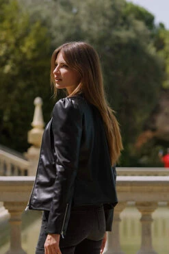 Black Faux Leather Puff Sleeve Jacket 13 Black Faux Leather Puff Sleeve Jacket -SOSANDAR Sales 70b8fca377832665bb5e704baf5e26d4bbaf8f31