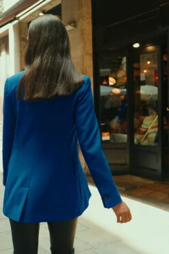 Cobalt Blue Relaxed Fit Double Breasted Blazer 17 Cobalt Blue Relaxed Fit Double Breasted Blazer -SOSANDAR Sales 758ef17154982194cccb24fafc957afa3115734e