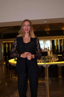 Black Premium Lace Detail Blazer -SOSANDAR Sales 7b9712edb7d900cf78e619b2e7d27f106489dad4