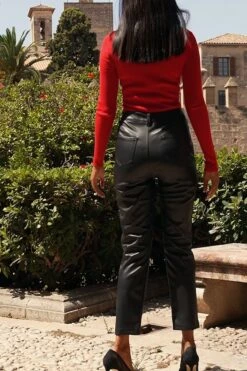 Black Faux Leather Straight Leg Trousers 15 Black Faux Leather Straight Leg Trousers -SOSANDAR Sales 7c684ff5b78e19e58b98b4a8f9c0185cdf2424b0