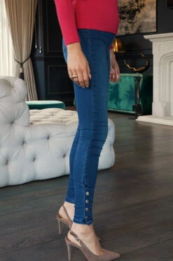Mid Blue Button Detail Hem Jeggings 15 Mid Blue Button Detail Hem Jeggings -SOSANDAR Sales 96d8fad5bb67c511a76151a6a9c53a2bf8c47173