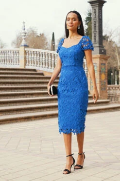 Cobalt Blue Luxe Lace Detail Pencil Dress 11 Cobalt Blue Luxe Lace Detail Pencil Dress -SOSANDAR Sales 9ea93a9129ae2f27daff90a57ffe37559939cddf