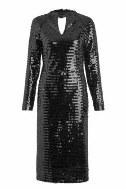 Black Sequin Cut Out Back Detail Dress 16 Black Sequin Cut Out Back Detail Dress -SOSANDAR Sales a19dw183bk0001 box