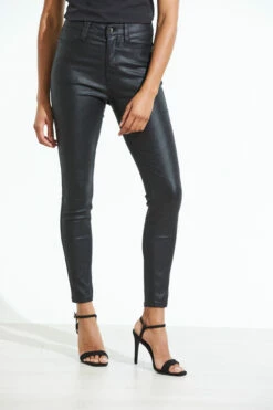 Black Textured Coated Skinny Jean 10 Black Textured Coated Skinny Jean -SOSANDAR Sales a20bd020 56902