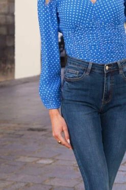 Mid Blue Sculpting Skinny Jeans -SOSANDAR Sales a575db7d6523372b63a67acbb999ebf4b2f55447