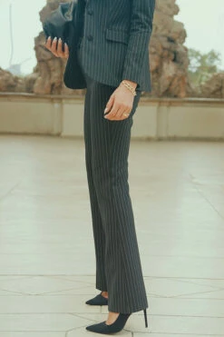 Black & White Pinstripe Kick Flare Trousers -SOSANDAR Sales ac61f2c025d680cd8c2a80b03349a174a90565ef