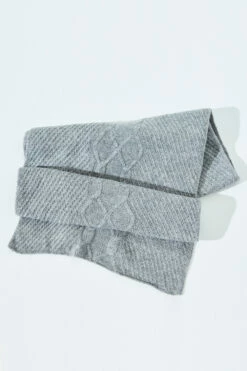 Trinity Light Grey Knitted Scarf 9 Trinity Light Grey Knitted Scarf -SOSANDAR Sales accessory 184 1