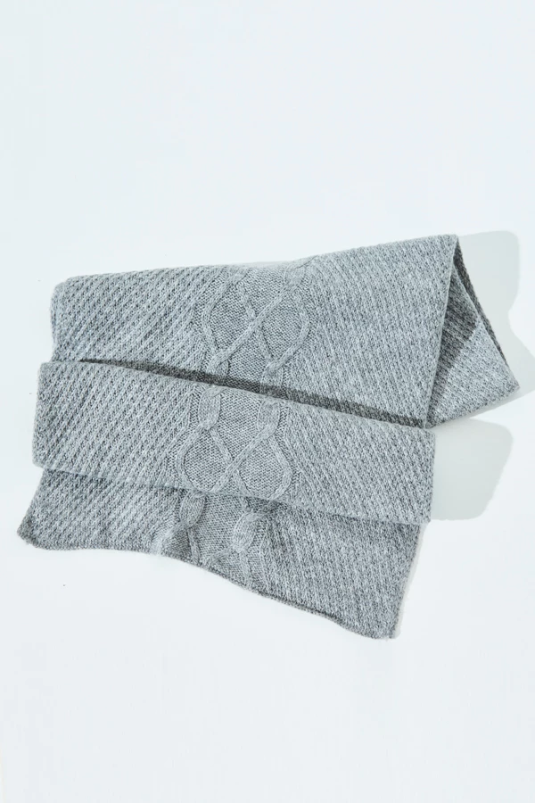 Trinity Light Grey Knitted Scarf 5 Trinity Light Grey Knitted Scarf - Image 3