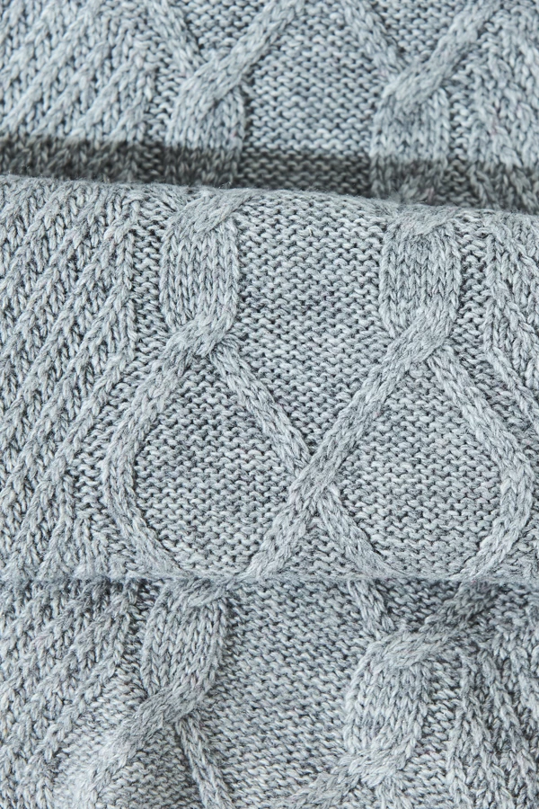 Trinity Light Grey Knitted Scarf 7 Trinity Light Grey Knitted Scarf - Image 5