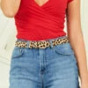 Leopard Pony Waist Belt With Gold Square Buckle -SOSANDAR Sales aw19as12mi0001 2