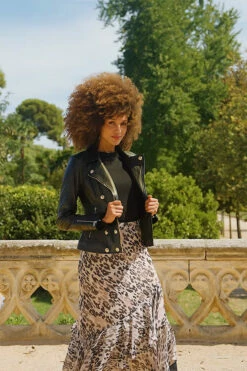 Black Leather Biker Jacket With Gold Button Detail 15 Black Leather Biker Jacket With Gold Button Detail -SOSANDAR Sales b41f0fac88d4d464fc160544c2792c985ec454e5