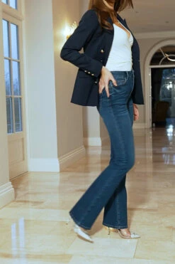 Indigo Blue Sculpting Kick Flare Jeans -SOSANDAR Sales cbbf8a105f54b6a3beacecf1eeabf921bb3a7134