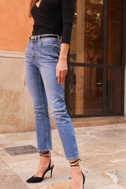 Mid Blue Denim Slim Leg Jeans 17 Mid Blue Denim Slim Leg Jeans -SOSANDAR Sales cd53e8e075af7e2306ca16dc3a9e65b616398d47