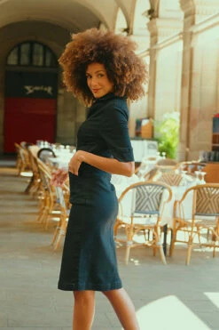 Black Buckle Detail Zip Front Denim Pencil Dress 15 Black Buckle Detail Zip Front Denim Pencil Dress -SOSANDAR Sales cd59f7d304db44cc17e89cc60bded0608018116f