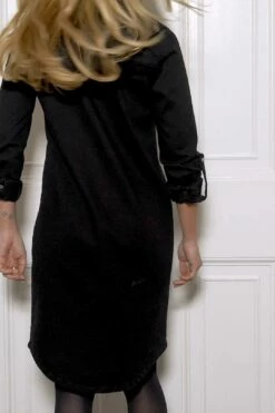 Black Denim Popper Front Relaxed Fit Shirt Dress -SOSANDAR Sales f16f05fddbaac1bdccc6e6083b1e42d771e24e6d