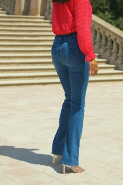 Mid Blue Kick Flare Jeggings 13 Mid Blue Kick Flare Jeggings -SOSANDAR Sales f21e8ca8d6e6c199cd3818bd29b32bcb6abf3fc5