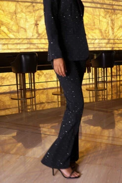 Black Luxury Sparkling Diamante Stud Kick Flare Trousers 9 Black Luxury Sparkling Diamante Stud Kick Flare Trousers -SOSANDAR Sales fd288902521daf0c7bfb00daed220b9aad3041fd