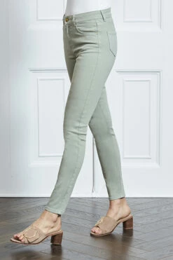 Sage Green Perfect Skinny Jeans -SOSANDAR Sales s105 s20ed002gn 002rc 3 1