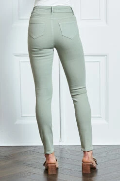 Sage Green Perfect Skinny Jeans -SOSANDAR Sales s105 s20ed002gn 039