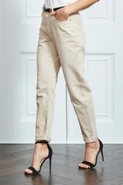 Ecru Girlfriend Jeans -SOSANDAR Sales s107 girlfriend jean 022