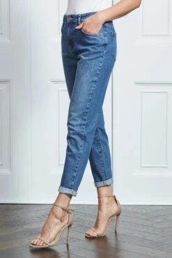 Indigo Blue Slim Leg Mom Jeans 11 Indigo Blue Slim Leg Mom Jeans -SOSANDAR Sales s16 s20bd004be0010 033 2