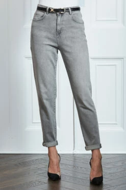 Mid Grey Slim Leg Mom Jeans -SOSANDAR Sales s17 s20bd004gy0003 070