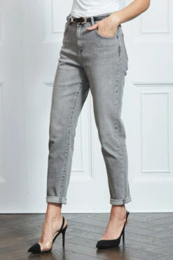 Mid Grey Slim Leg Mom Jeans -SOSANDAR Sales s17 s20bd004gy0003 077