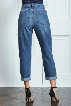 Mid Blue Denim Girlfriend Jeans -SOSANDAR Sales s21 s20bd008be s21tj20 024