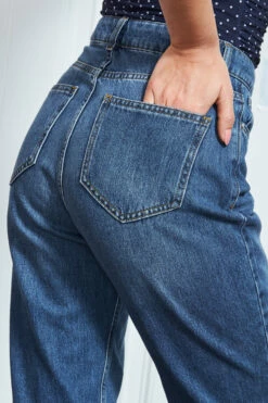 Mid Blue Denim Girlfriend Jeans -SOSANDAR Sales s21 s20bd008be s21tj20 039