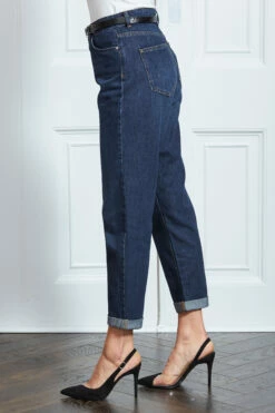 Dark Indigo Girlfriend Jeans -SOSANDAR Sales s21 s20bd008be s21tj20 153