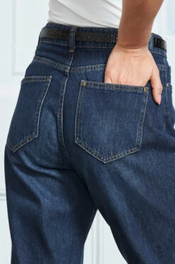 Dark Indigo Girlfriend Jeans -SOSANDAR Sales s21 s20bd008be s21tj20 175