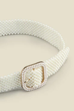 Pearl Waist Belt With Buckle -SOSANDAR Sales s23ac011we c
