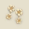 Gold Flower Detail Earrings -SOSANDAR Sales s23ac024mc0003 b