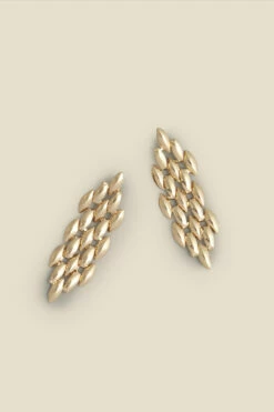 Gold Flat Chain Link Earrings -SOSANDAR Sales s23ac025mc0003 a