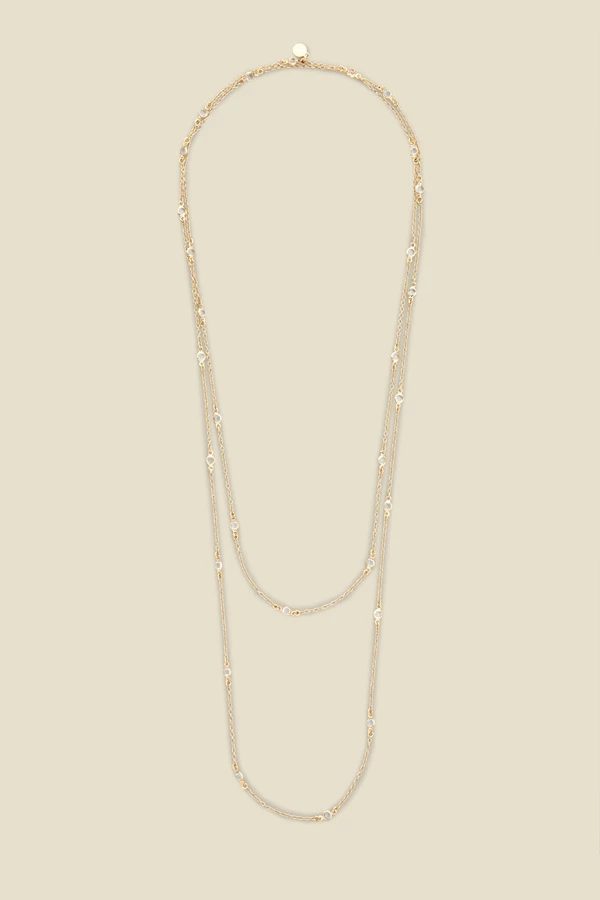 Gold Dainty Stone Long Layering Necklace 3 Gold Dainty Stone Long Layering Necklace