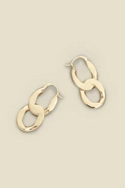 Gold Chain Link Earrings 7 Gold Chain Link Earrings -SOSANDAR Sales s23ac035mc0003 a