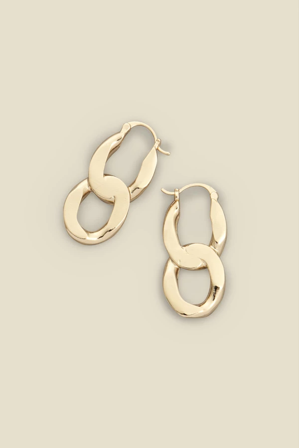 Gold Chain Link Earrings 4 Gold Chain Link Earrings - Image 2