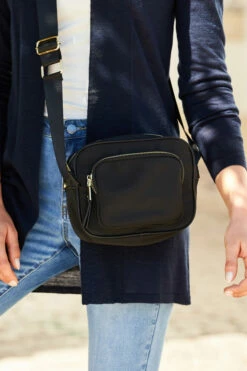 Black Nylon Square Cross Body Bag -SOSANDAR Sales s24 s21tk451be a20bd095 025 1