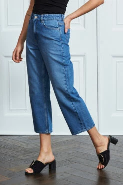Mid Blue Denim Culotte Jeans 11 Mid Blue Denim Culotte Jeans -SOSANDAR Sales s36 s21bd020 s21tw137 059 1