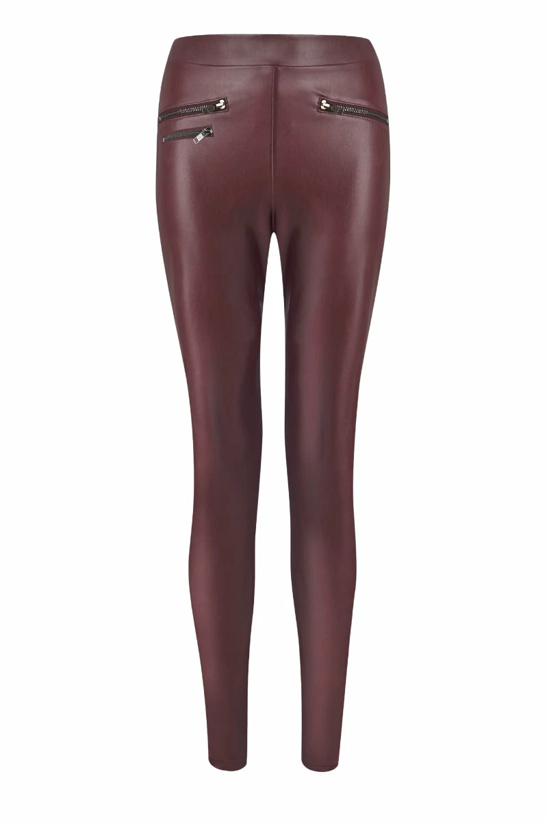 Burgundy Leather Look Premium Leggings 9 Burgundy Leather Look Premium Leggings - Image 7