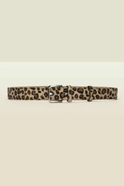Leopard Pony Waist Belt With Gold Square Buckle 9 Leopard Pony Waist Belt With Gold Square Buckle -SOSANDAR Sales sosandar belts 009
