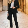 Black Satin Detail Tuxedo Blazer 2 Black Satin Detail Tuxedo Blazer -SOSANDAR Sales web 58 a19ow016 a19bw010bk 186rc 2 2